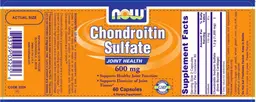 Label for Chondroitin Sulfate 600 mg