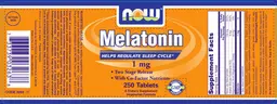 Label for Melatonin 1 mg