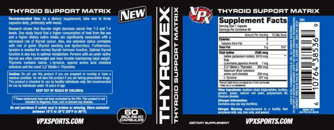 Label for Thyrovex Thyroid Support Matrix