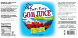Label for Goji Juice