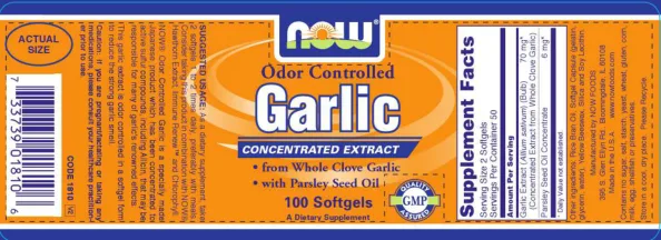 Label for Odor Controlled Garlic