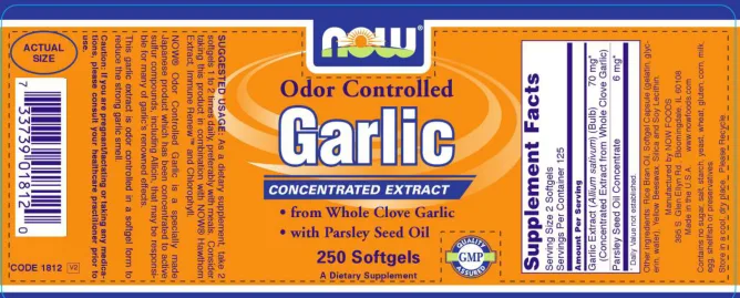 Label for Odor Controlled Garlic