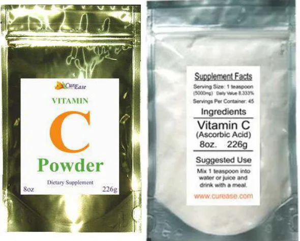 Label for Vitamin C Powder