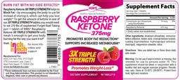 Label for Raspberry Ketone 375 mg