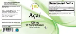 Label for Acai 1000 mg