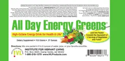 Label for All Day Energy Greens