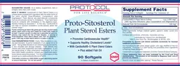 Label for Proto-Sitosterol Plant Sterol Esters