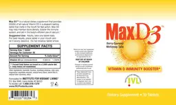 Label for Max D-3 Berry-Flavored