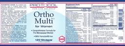Label for Ortho Multi For Women
