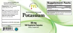 Label for Sustained Release Potassium 99 mg