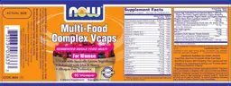 Label for Multi-Food Complex Vcaps For Women