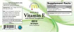 Label for Natural Vitamin E With Mixed Tocopherols