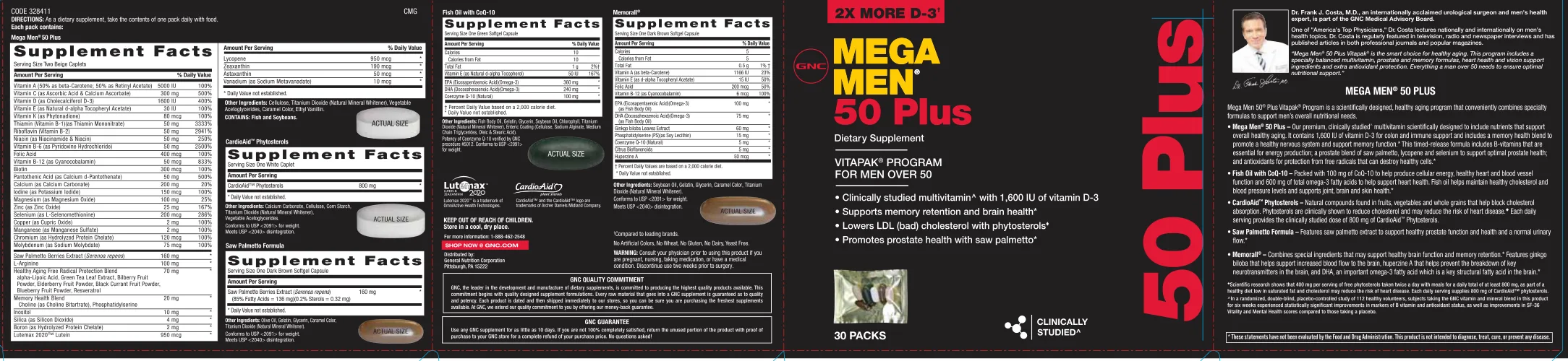 Label for Mega Men 50 Plus