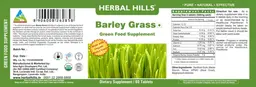 Label for Barley Grass Green Food Supplement