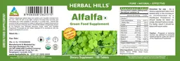 Label for Alfalfa Green Food Supplement