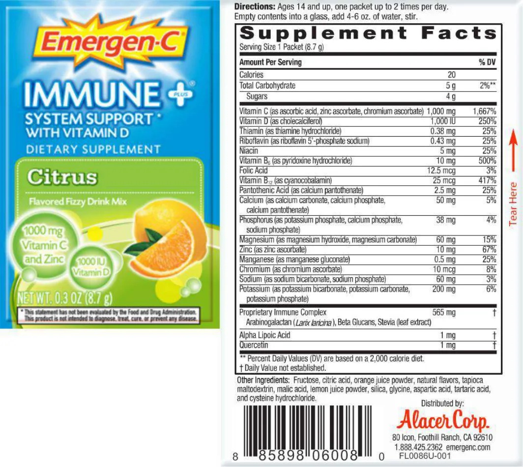 Label for Immune Plus System Support With Vitamin D Citrus