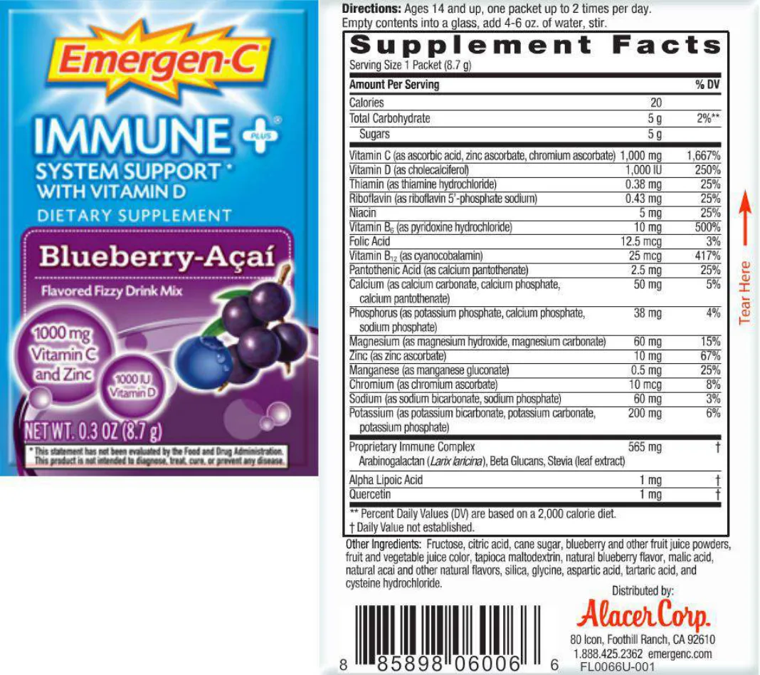 Label for Immune Plus System Support With Vitamin D Blueberry-Acai