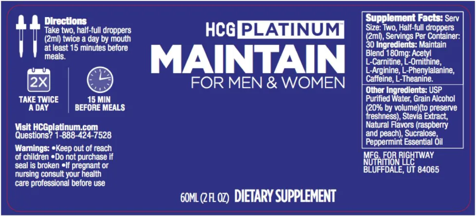 Label for Maintain For Men & Women