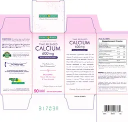 Label for Time Released Calcium 600 mg