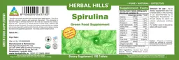 Label for Spirulina Green Food Supplement