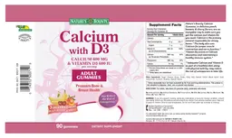Label for Calcium With D3 Peach, Banana & Cherry