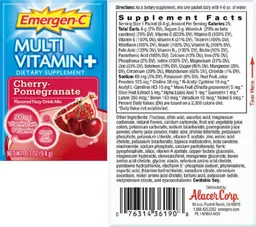 Label for Multi Vitamin+ Cherry-Pomegranate