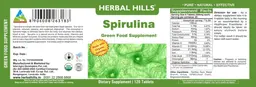 Label for Spirulina Green Food Supplement