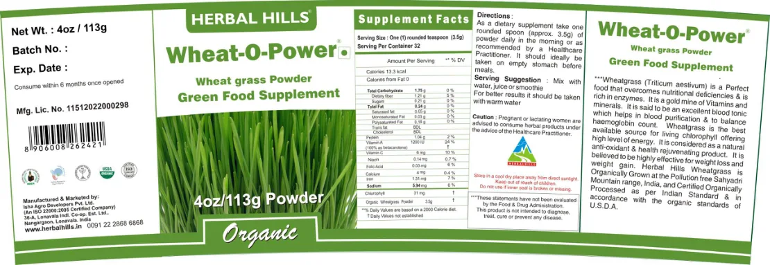 Label for Wheat-O-Power
