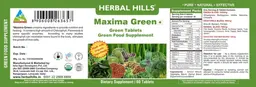 Label for Maxima Green Green Tablets Green Food Supplement