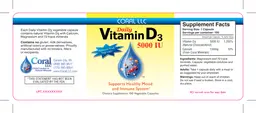 Label for Daily Vitamin D3 5000 IU