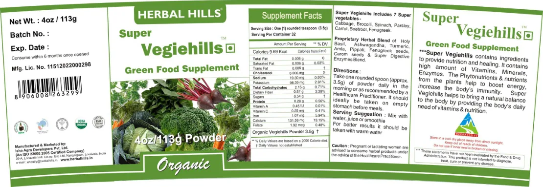 Label for Super Vegiehills