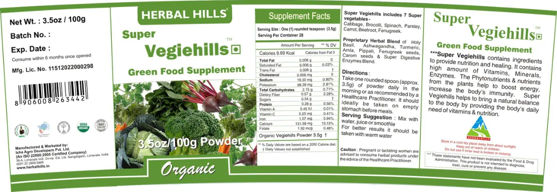 Label for Super Vegiehills