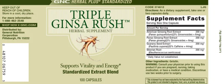 Label for Triple Ginsa Rush