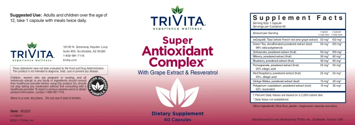 Label for Super Antioxidant Complex With Grape Extract & Resveratrol
