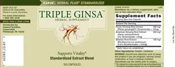 Label for Triple Ginsa Herbal Supplement