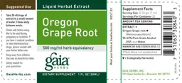 Label for Oregon Grape Root