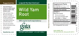 Label for Wild Yam Root
