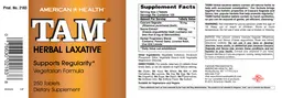 Label for TAM Herbal Laxative