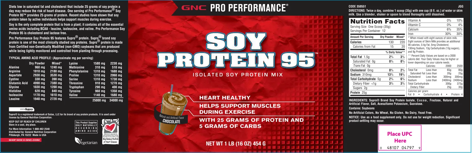 Label for Soy Protein 95 Chocolate