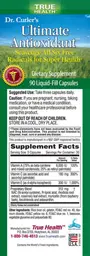 Label for Dr. Cutler's Ultimate Antioxidant