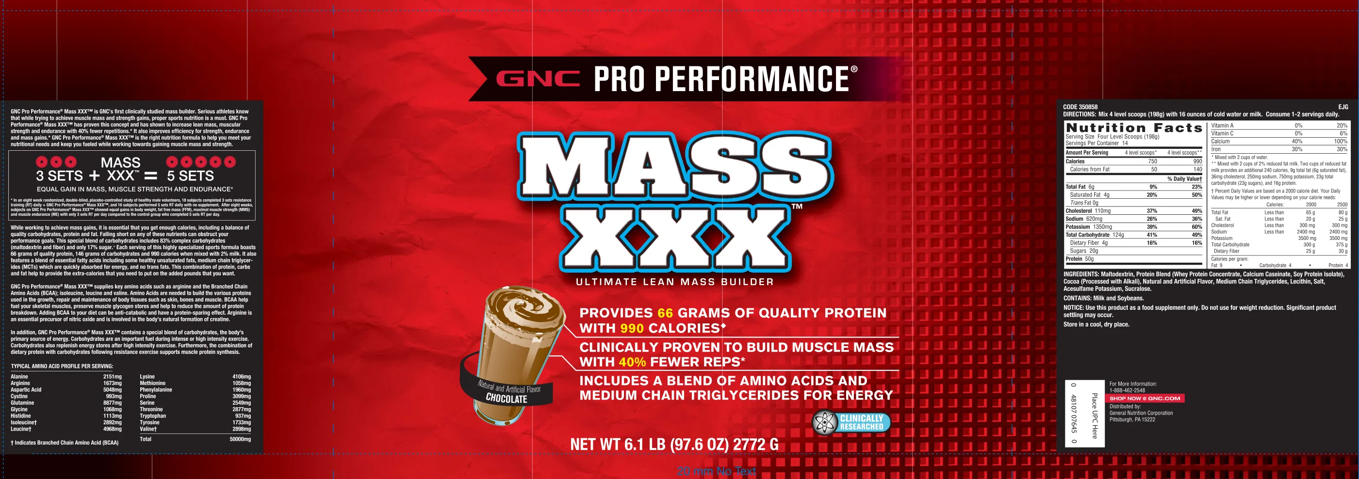Label for Mass XXX Chocolate
