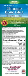 Label for Dr. Cutler's Ultimate Bone Gro Formula