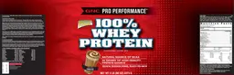 Label for 100% Whey Protein Powdered Drink Mix Chocolate