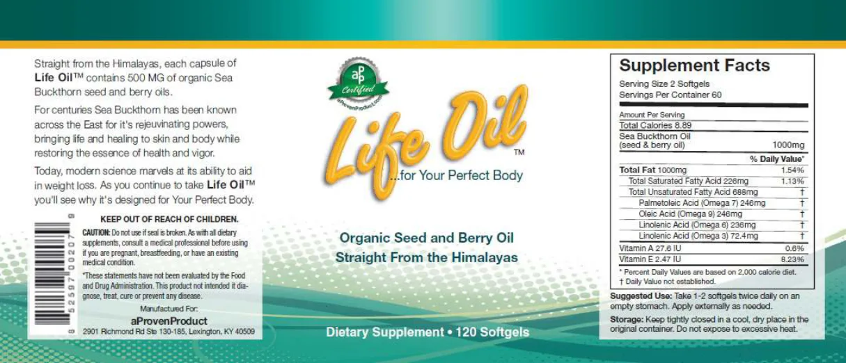 Label for Life Oil