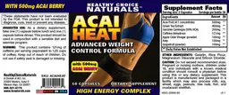 Label for Acai Heat Avanced Weight Control Formula