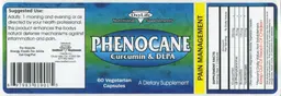 Label for Phenocane Curcumin & DLPA