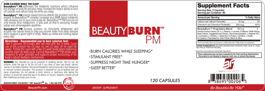 Label for BeautyBurn PM
