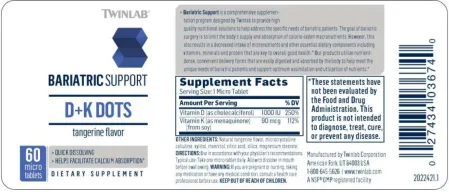 Label for Bariatric Support D+K Dots Tangerine Flavor