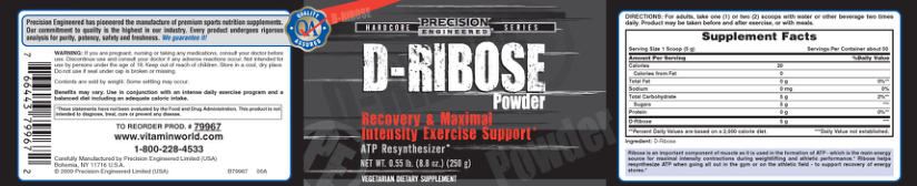 Label for D-Ribose Powder