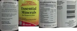 Label for Essential Minerals For Women & Men